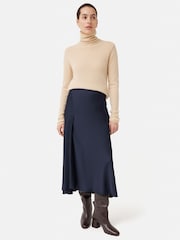 Jigsaw Blue Satin Bias Asymmetric Skirt - Image 2 of 6