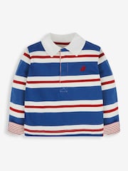 JoJo Maman Bébé Blue Stripe Rugby Top - Image 1 of 3