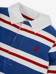 JoJo Maman Bébé Blue Stripe Rugby Top - Image 2 of 3