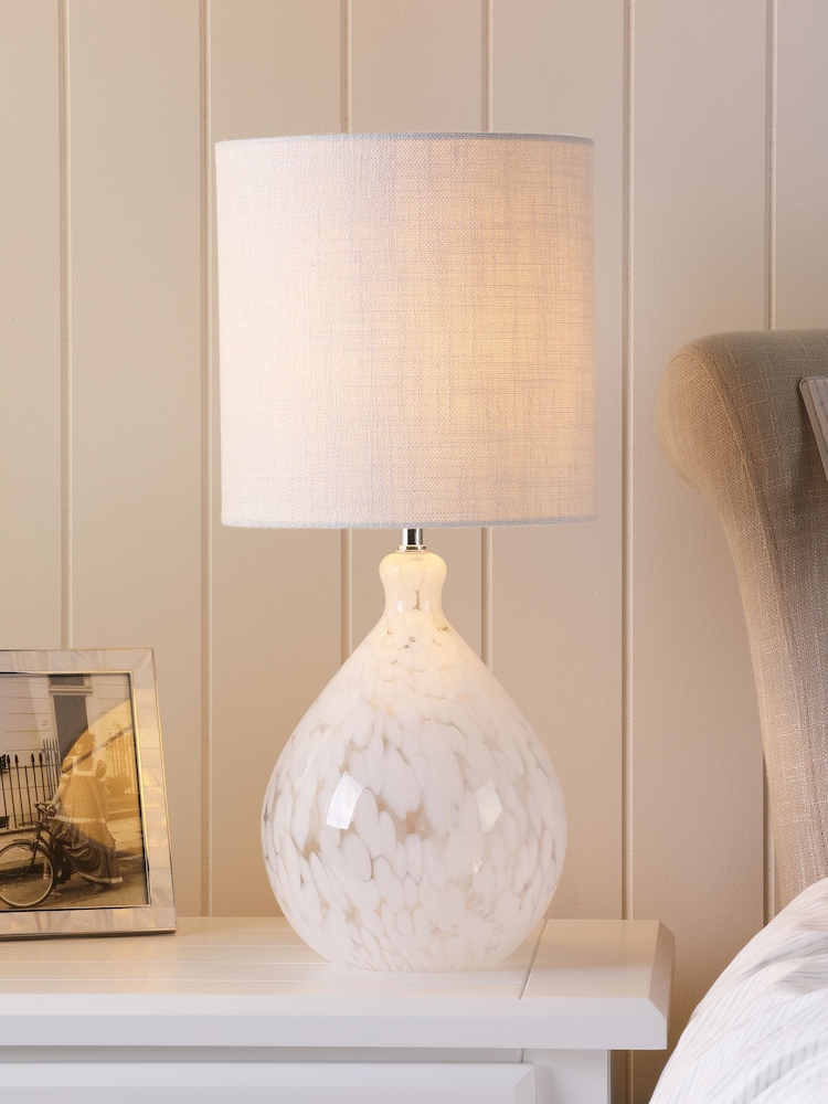 Laura Ashley White Confetti Glass Table Lamp - Image 1 of 3 Laura Ashley White Confetti Glass Table Lamp - Image 1 of 3