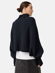 Jigsaw Blue Merino Poncho Jumper - Image 2 of 7