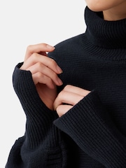 Jigsaw Blue Merino Poncho Jumper - Image 5 of 7