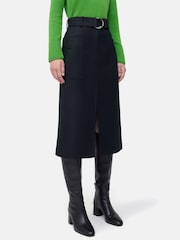 Jigsaw Blue Wool Belted Utility Skirt - Image 1 of 4