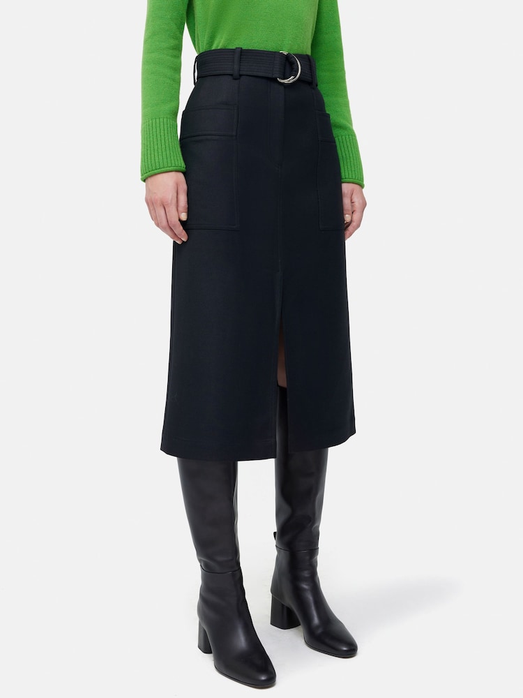 Jigsaw Blue Wool Belted Utility Skirt - Image 1 of 4