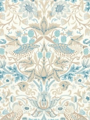 Morris & Co Grey Simply Strawberry Thief 10.05M Wallpaper - Image 2 of 2