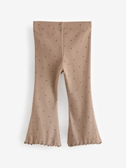 Tan Brown Spot Ribbed Flare Leggings (3mths-7yrs) - Image 2 of 3
