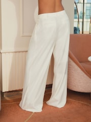 Ecru Rochelle Humes Pleated Wide Leg Trousers - Image 2 of 5