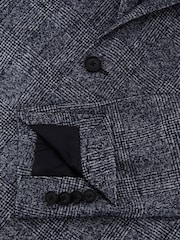 Reiss Navy Lindhurst Slim Fit Single Breasted Check Blazer - Image 6 of 7