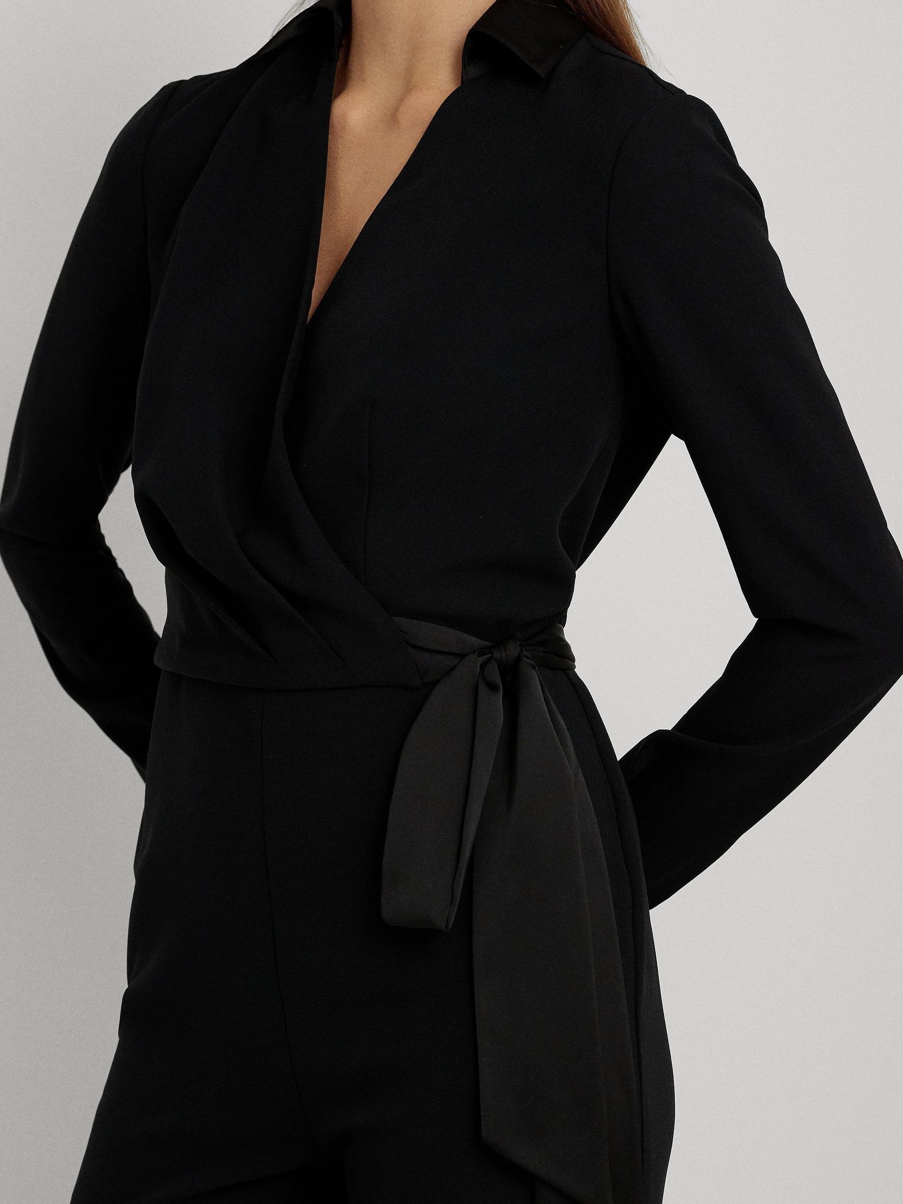 Buy Lauren Ralph Lauren Surplice Georgette Wide Leg Black