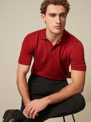 Rust Red Knitted Polo Shirt - Image 1 of 7