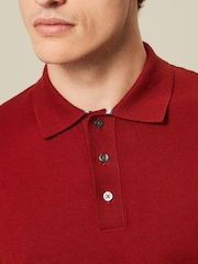 Rust Red Knitted Polo Shirt - Image 4 of 7