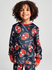 Brand Threads Black Spiderman Fleece Twosie Pyjamas Set - Image 1 of 10