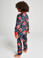 Brand Threads Black Spiderman Fleece Twosie Pyjamas Set - Image 3 of 10