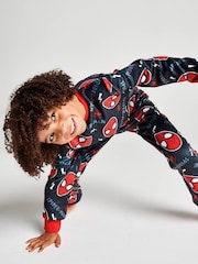Brand Threads Black Spiderman Fleece Twosie Pyjamas Set - Image 4 of 10