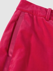 Reiss Pink Rosa Petite Velvet Tapered Suit Trousers - Image 6 of 7