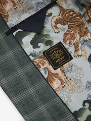 Green Slim Fit Trimmed Check Suit Jacket - Image 10 of 11