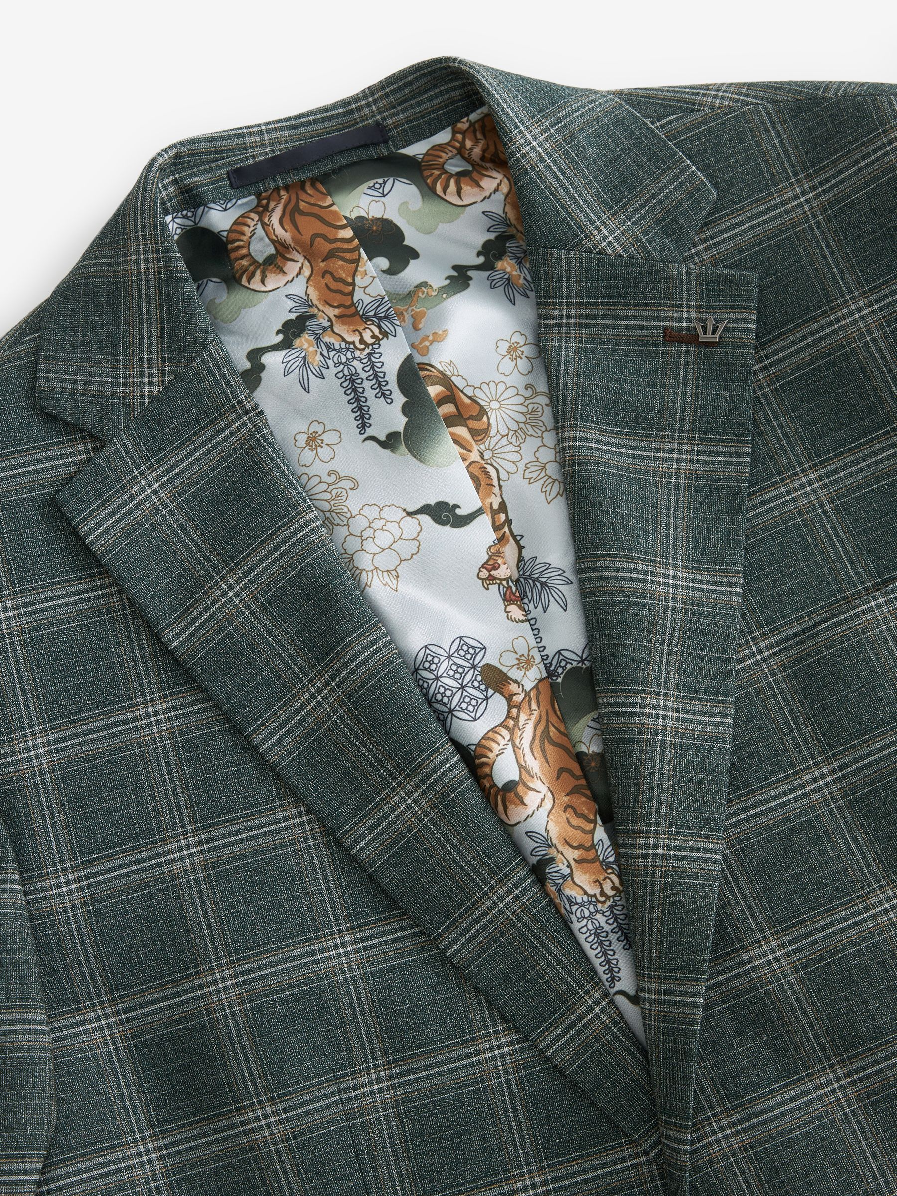 Buy Green Slim Fit Trimmed Check Suit Jacket from Next Canada Buy Green Slim Fit Trimmed Check Suit Jacket from Next Canada