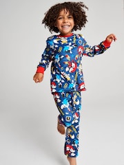 Brand Threads Black Sonic The Hedgehog Fleece Twosie Pyjama Set - Image 1 of 10