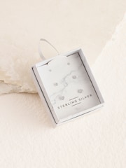 Sterling Silver Crystal Stud Earrings 3 Pack - Image 4 of 6