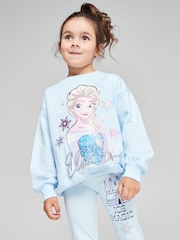 Brand Threads Blue Frozen Sweatshirt and Leggings Set - Image 1 of 10