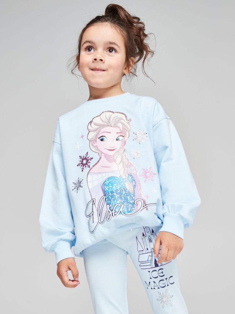 Brand Threads Blue Frozen Sweatshirt and Leggings Set - Image 1 of 10