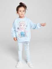Brand Threads Blue Frozen Sweatshirt and Leggings Set - Image 3 of 10