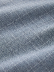 Light Blue Tailored Fit Check Suit Trousers - Image 10 of 11