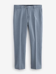 Light Blue Tailored Fit Check Suit Trousers - Image 6 of 11