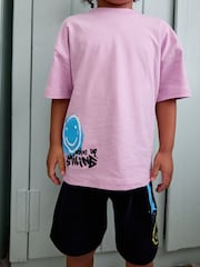 Black/Purple/Blue Smile Short Sleeve 3 Pack Pyjama Set (9mths-12yrs) - Image 4 of 9