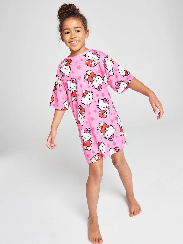 Brand Threads Pink Hello Kitty Nightie - Image 1 of 9 Brand Threads Pink Hello Kitty Nightie - Image 1 of 9