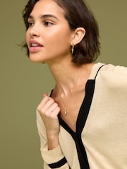 Neutral Brown Linen Button Up Cardigan - Image 5 of 7