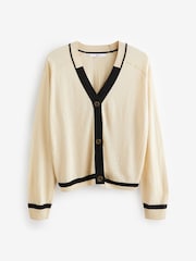 Neutral Brown Linen Button Up Cardigan - Image 6 of 7