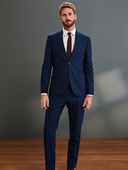 В синюю полоску - Зауженные - Signature Empire Mills 100% Wool Stripe Suit: Jacket - Image 2 of 11
