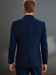 В синюю полоску - Зауженные - Signature Empire Mills 100% Wool Stripe Suit: Jacket - Image 3 of 11