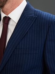 В синюю полоску - Зауженные - Signature Empire Mills 100% Wool Stripe Suit: Jacket - Image 4 of 11