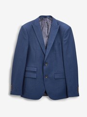 В синюю полоску - Зауженные - Signature Empire Mills 100% Wool Stripe Suit: Jacket - Image 9 of 11