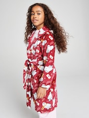 Brand Threads Red Harry Potter Hedwig Fleece Robe - Image 4 of 10