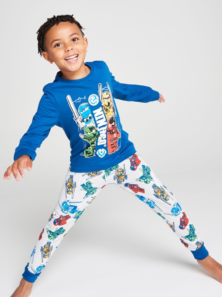 Brand Threads Blue Lego Ninjago Pyjamas Set - Image 2 of 10 Brand Threads Blue Lego Ninjago Pyjamas Set - Image 2 of 10