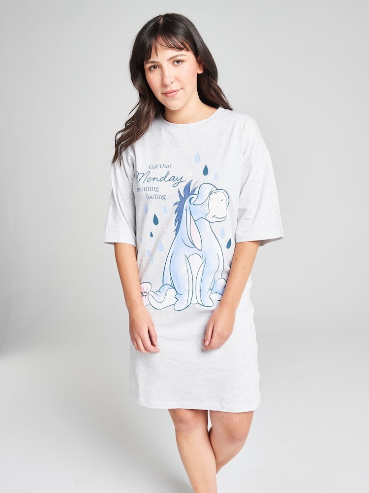 Brand Threads Grey Winnie The Pooh Eeyore Nightie - Image 1 of 9 Brand Threads Grey Winnie The Pooh Eeyore Nightie - Image 1 of 9