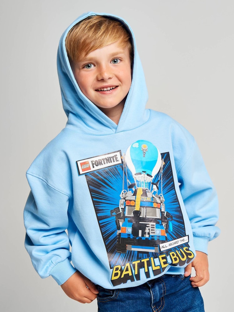 Brand Threads Blue Lego Fortnite Hoodie - Image 1 of 9 Brand Threads Blue Lego Fortnite Hoodie - Image 1 of 9