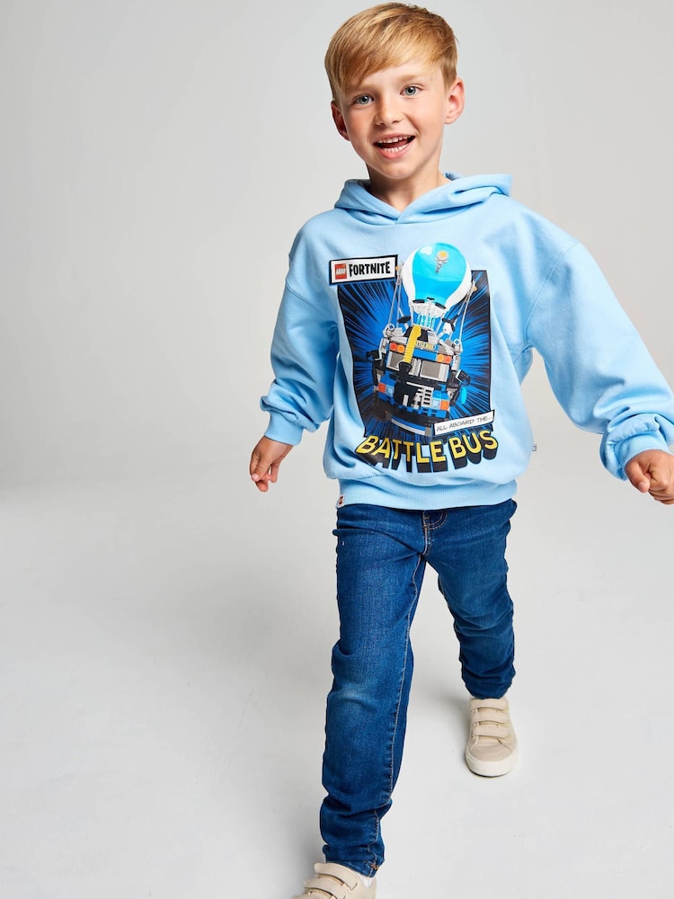 Brand Threads Blue Lego Fortnite Hoodie - Image 2 of 9 Brand Threads Blue Lego Fortnite Hoodie - Image 2 of 9
