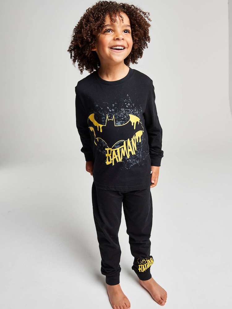 Brand Threads Black Batman Pyjama Set - Image 1 of 10 Brand Threads Black Batman Pyjama Set - Image 1 of 10