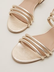 Phase Eight Gold Metallic Leather Strappy Flat Sandals - Image 7 of 7