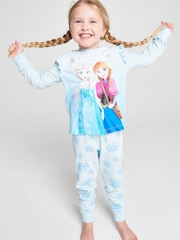 Brand Threads Blue Frozen Jersey Pyjamas Set - Image 1 of 10