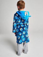 Brand Threads Blue Sonic The Hedgehog Fleece Robe - Image 3 of 10