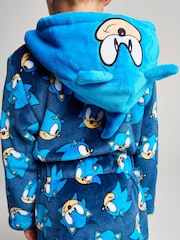 Brand Threads Blue Sonic The Hedgehog Fleece Robe - Image 5 of 10