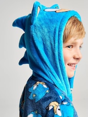 Brand Threads Blue Sonic The Hedgehog Fleece Robe - Image 6 of 10