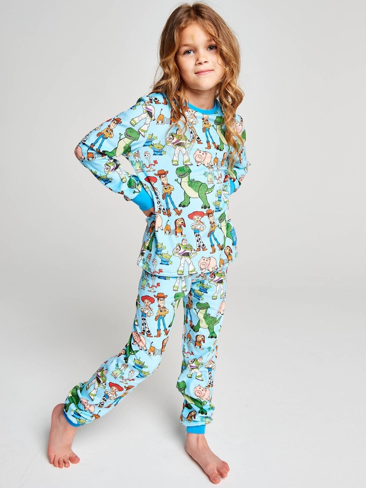 Brand Threads Blue Toy Story 5 Fleece Twosie Pyjama Set - Image 1 of 12 Brand Threads Blue Toy Story 5 Fleece Twosie Pyjama Set - Image 1 of 12
