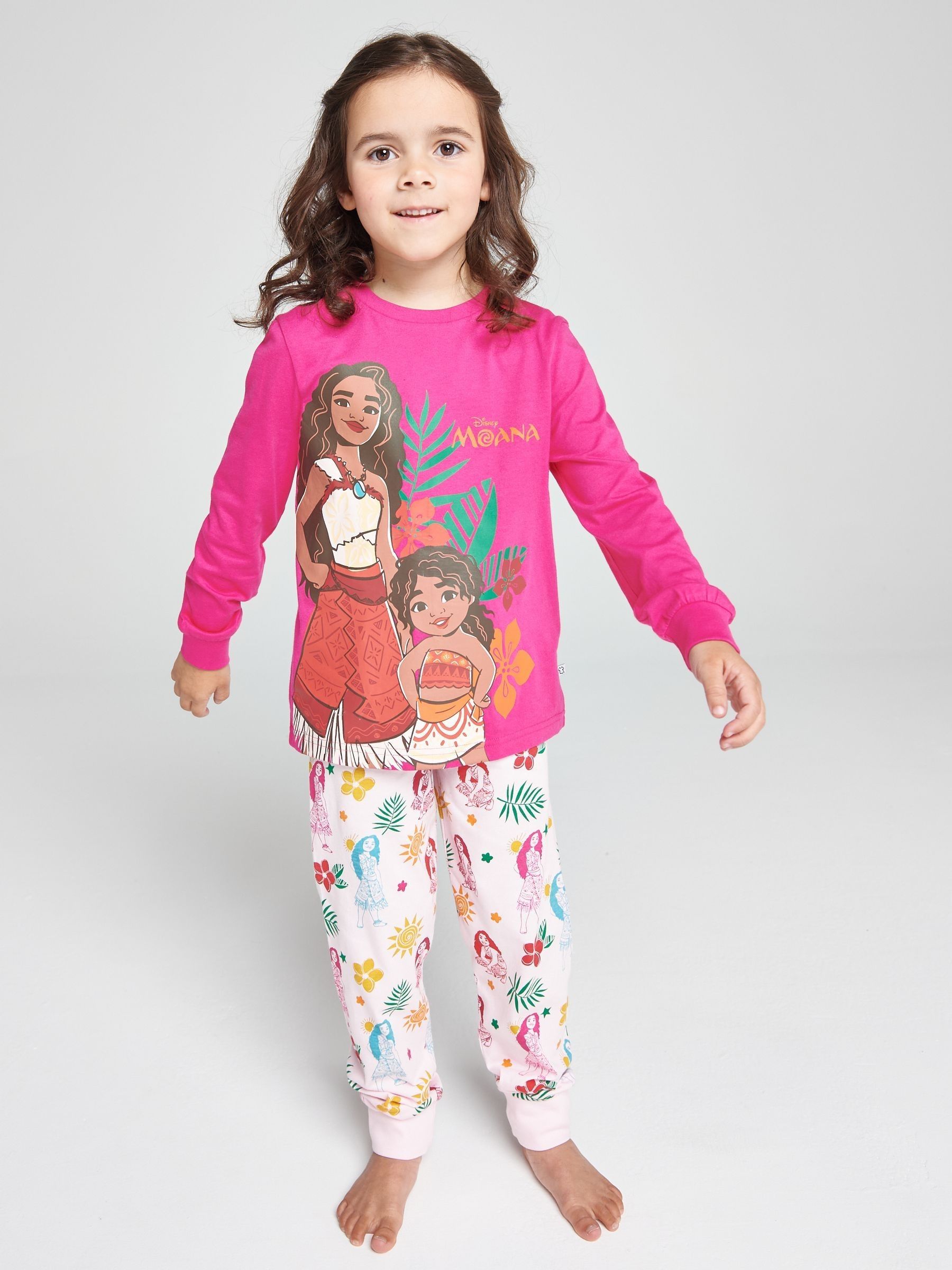 Brand Threads Unisex Kids Pink Moana Pyjama Set In | Size: 5-6 Years - Image 3