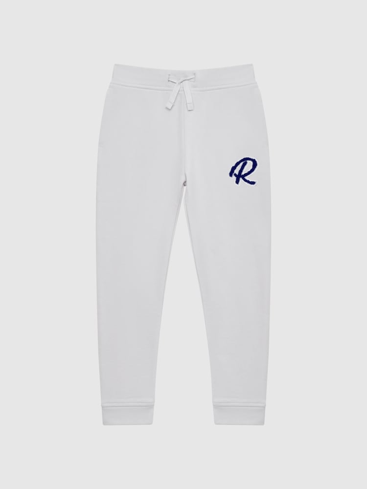 Reiss Ice Blue Toby 9-14 yrs Garment Dyed Logo Joggers - Image 1 of 6